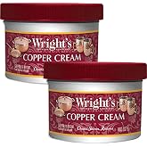 Wright's Copper and Brass Polish and Cleaner Cream- 8 Ounce - 2 Pack - Gently Clean and Remove Tarnish Without Scratching,8 Ounce (Pack of 2)