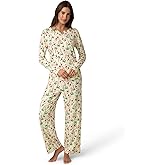 HUE womens Timeless Soft Jersey Winter Pajama Gift Set Includes Top and Printed Pj Pant