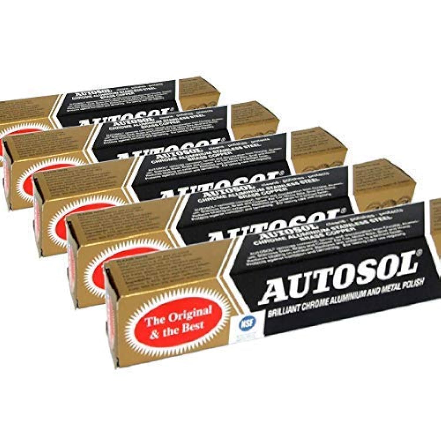 Autosol 5pk Metal Polish (75ml x5) Chrome Aluminium Stainless Steel Brass Copper etc