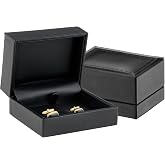 Premium Soft Leather Cufflink Box for Men - Stylish Cufflink Jewelry Gift Box - Elegant Design Leather Interior with Superior Stitching- Cufflink Display Case &amp; Cufflink Holder by AllurePack