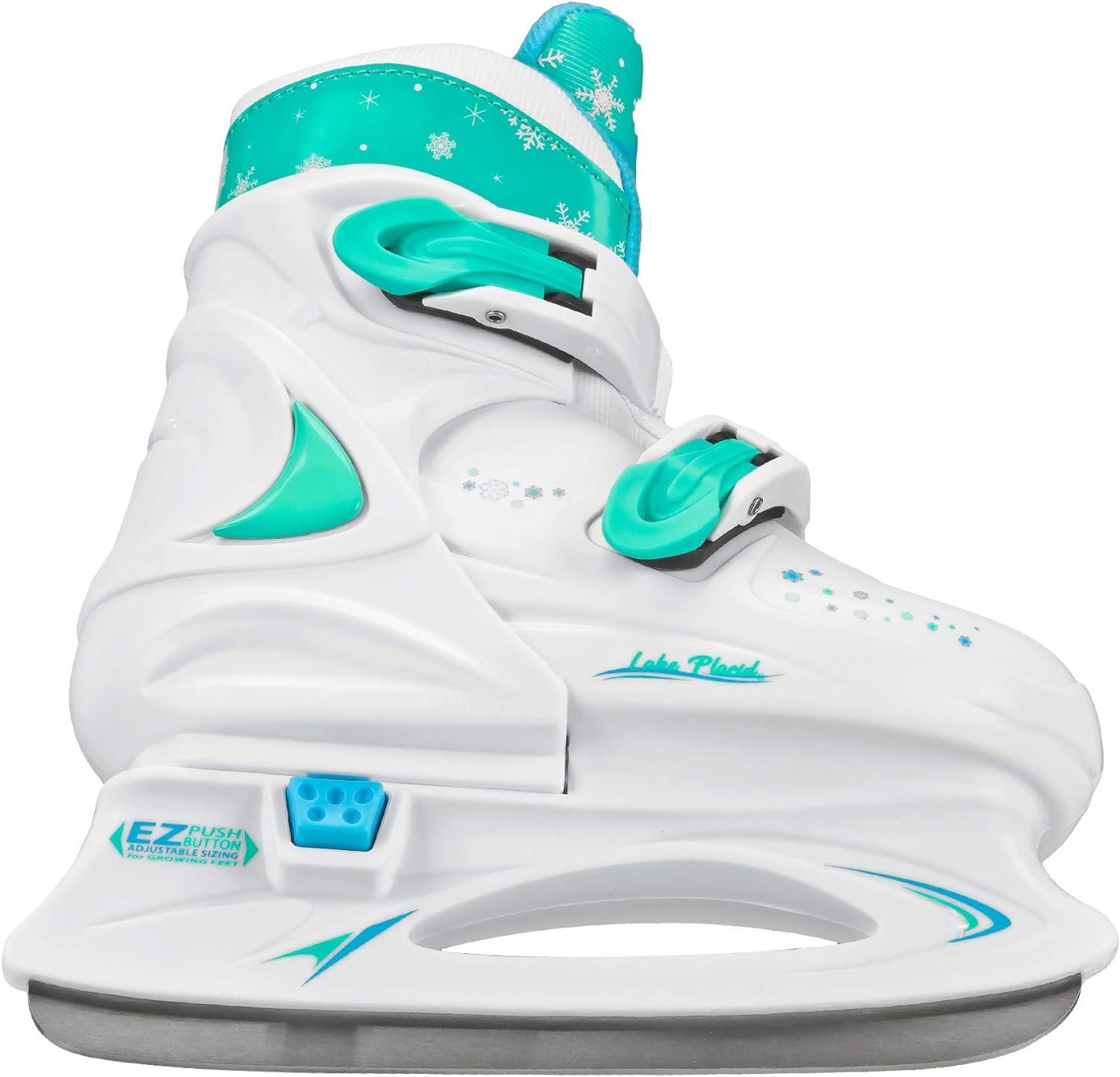 Lake Placid Adjustable Skates Size 11-1 White/Teal : Sports & Outdoors