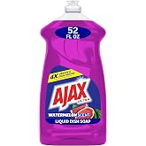 Ajax Ultra Liquid Dish Soap, Strips Grease, Watermelon Scent, 52 fl oz | Dish Detergent, Ajax Dish Soap, Dish Liquid, 4x Grease &amp; Stain Fighting, Deep-Cleaning, Soft on Hands, Dishwashing Detergent