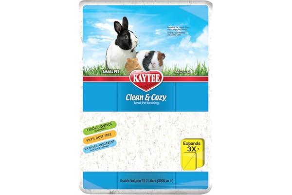 Kaytee Clean & Cozy White Bedding Pet For Guinea Pigs, Rabbits, Hamsters, Gerbils, and Chinchillas, 49.2 Liters