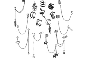 Jstyle Ear Cuff Earrings for Women Cuff Chain Earring Clip On Helix Cartilage Wrap Cuff Earring Non Pierced Adjustable