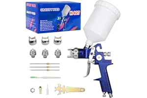 Hotorda HVLP Spray Gun with 3 Nozzles 1.4mm 1.7mm 2.0mm Air Paint Gun Kits with 600cc Cup for Car Primer, Surface Painting, C