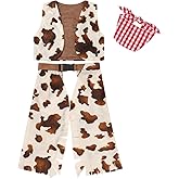 IBTOM CASTLE Baby Halloween Cowboy Costume Cowboy or Cowgirl Vest + Hat + Plaid Bandana Toddler 3Pcs Fancy Dress Up Outfit