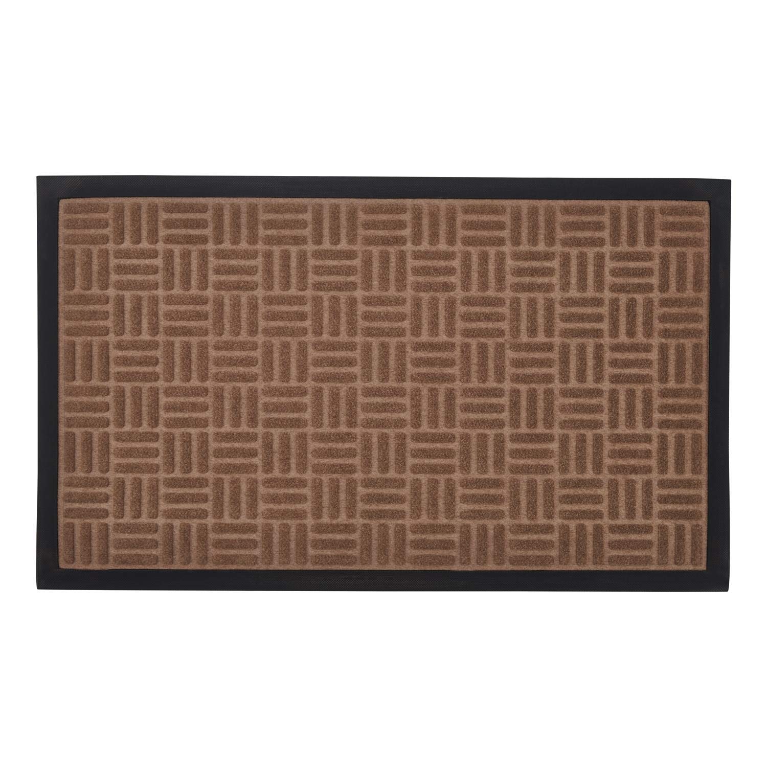 Vinsani® Front Door, Outdoor Anti Slip Entrance Mat Coffee 45 x 75cm - Waterproof & Washable Heavy-Duty Dirt Trapper Non-Slip Carpet for Doorstep, Hallway, Entry, Kitchen, Bedroom