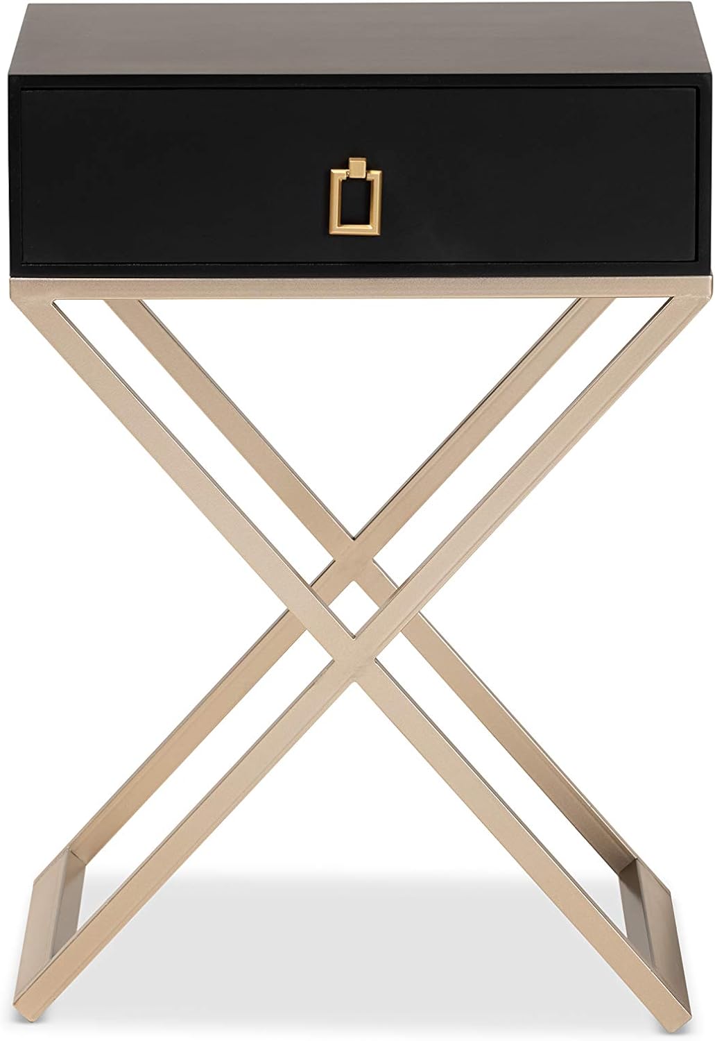 Baxton Studio Nightstands, Black/Brass/Gold: Kitchen & Dining