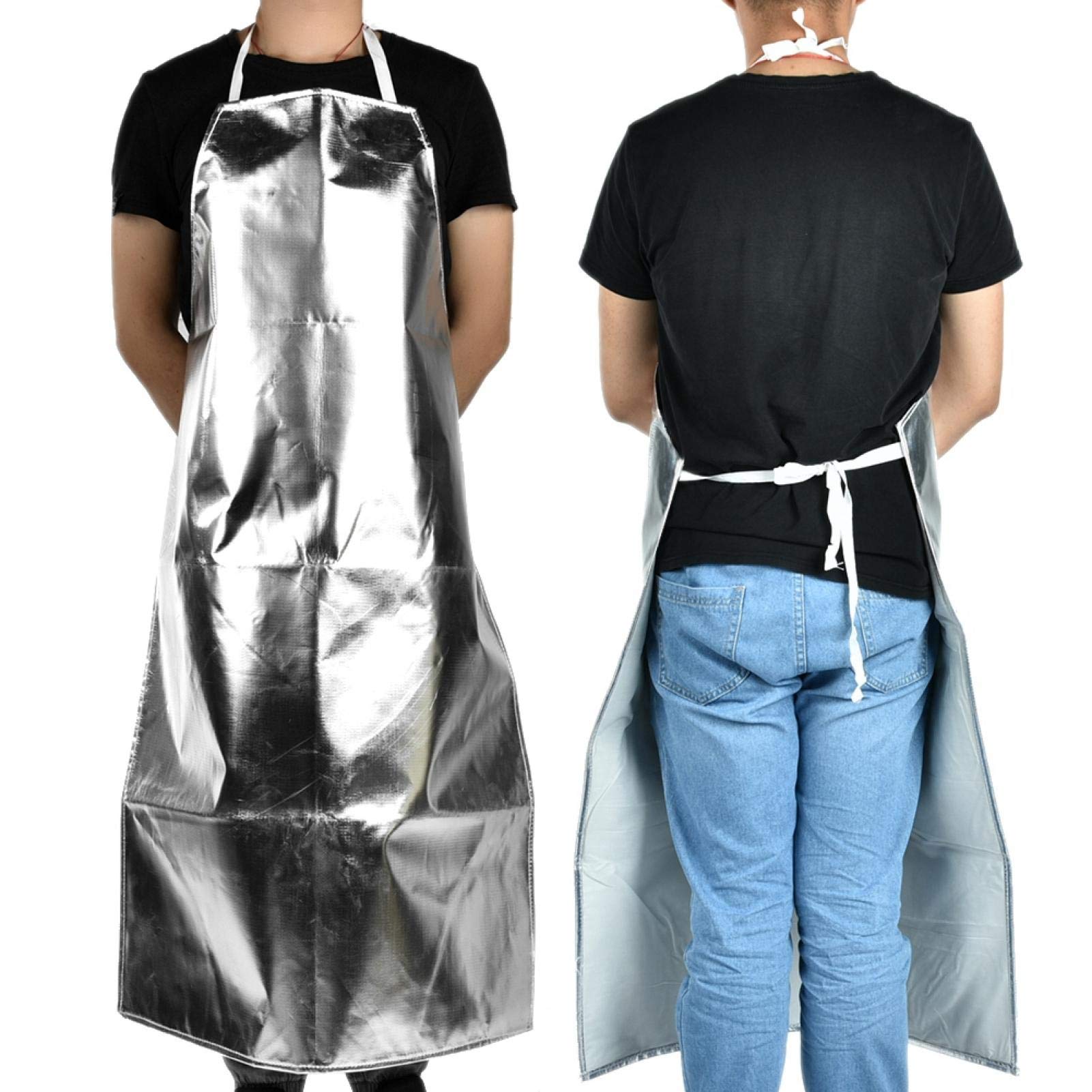 VBESTLIFE High-Temperature Protective Apron, 1000°C Heat Resistant, Silver, Unisex Adults, Industrial/Work, Professionals, High Heat Enthusiasts