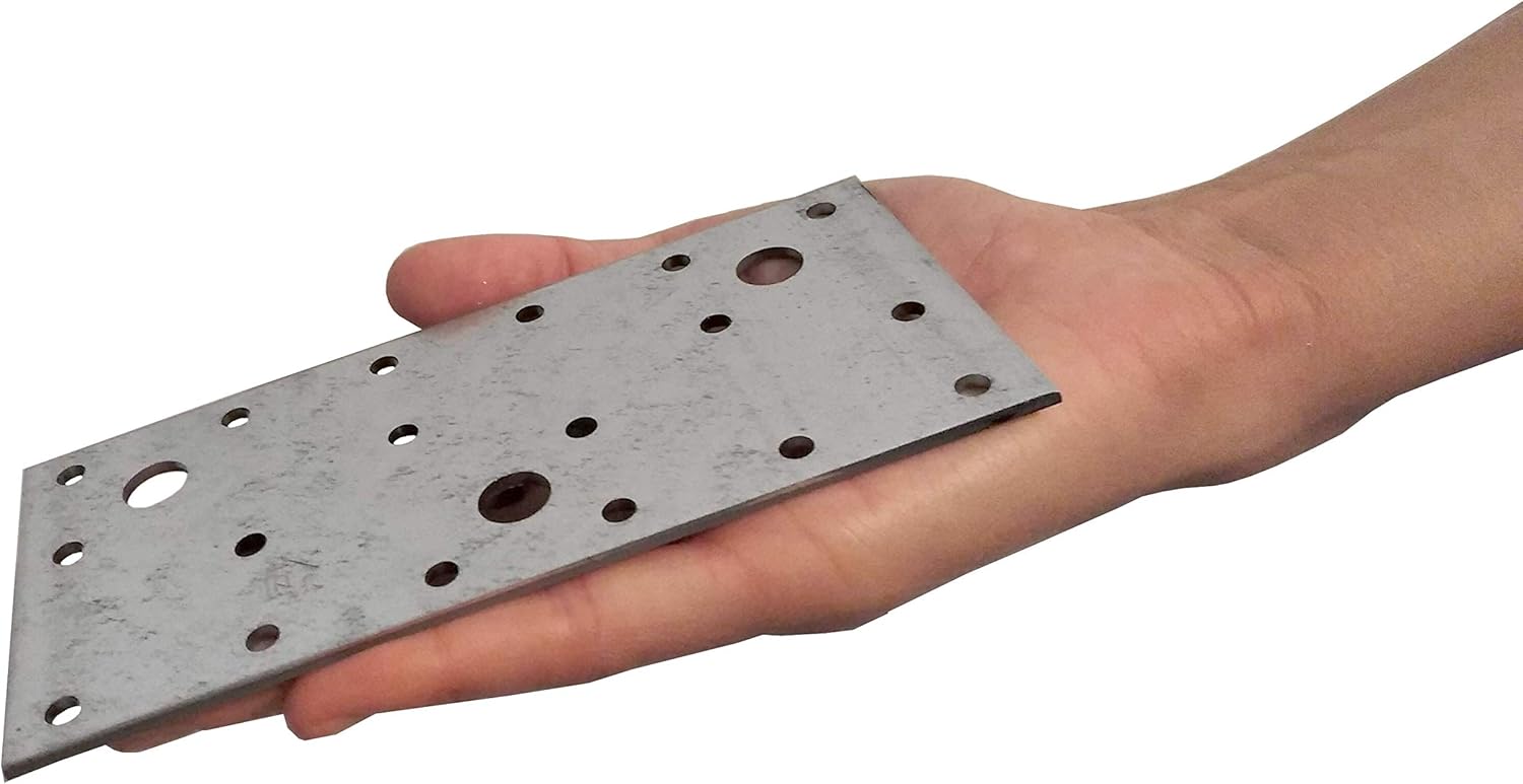 Flat Repair Connecting Joining Plate Galvanised Heavy Duty Metal Steel Sheet 5.91"x 2.76"x 0.1" (150 x 70 x 2.5mm) Pack of 10pcs - Image 4