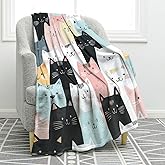 Jekeno Cat Gifts Blanket for Women Mom Girls Sister Friends Birthday Christmas Valentines Ideas Presents Decor Home Bedroom Living Room Cozy Plush Flannel Throw for Cat Lovers Kids Teen Adults 50"x60"
