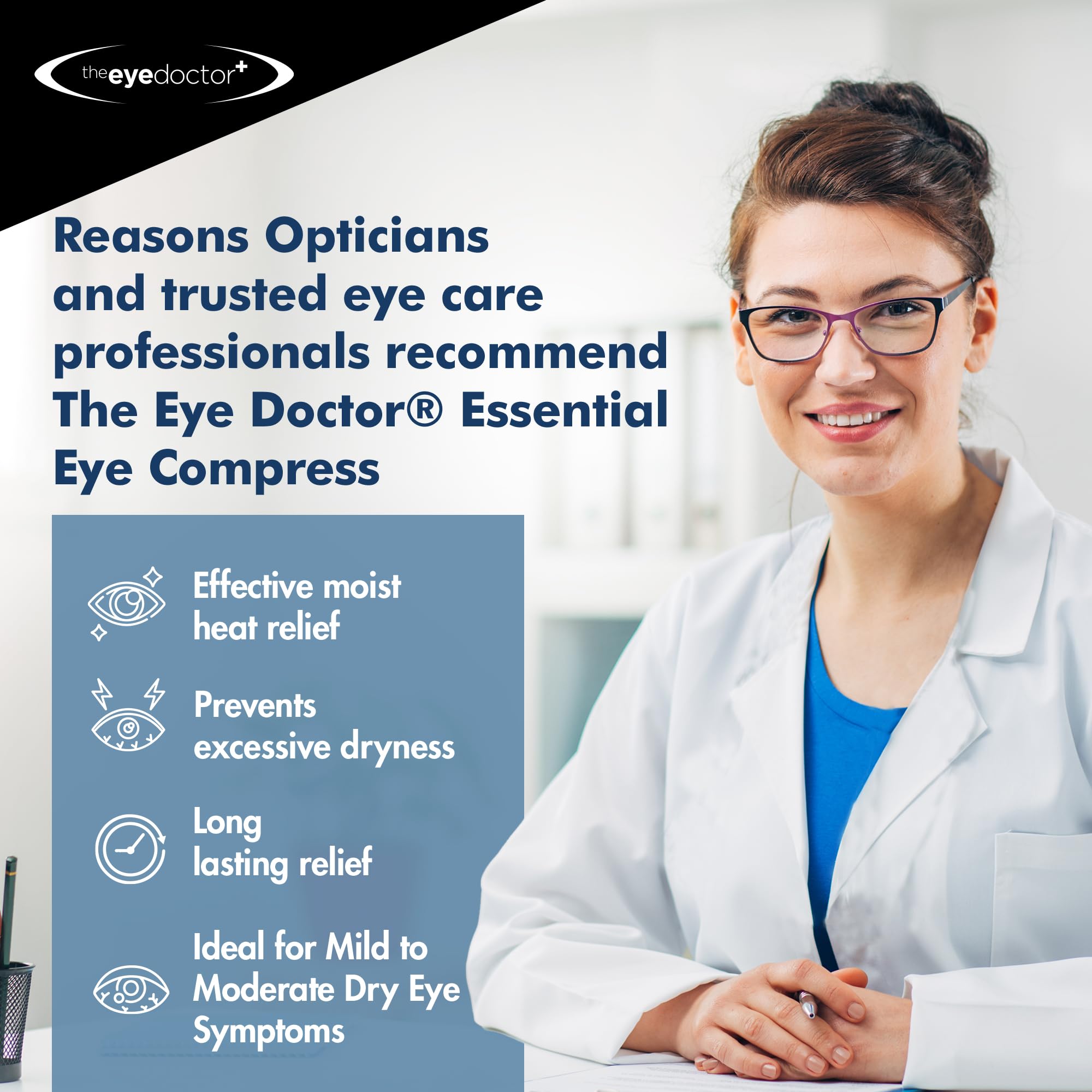 The Eye Doctor Essential – Hot Eye Compress Heat Bag for Dry Eye, Blepharitis and MGD - Safe to Heat in a Microwave – Hot and Cold Eye Compress