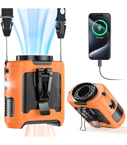 Socool 14500mAh Portable Waist Fan Clip On Belt 360 Rotation