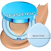 SKINTIFIC Velvet Matte Cushion Foundation Blue #04 Beige| Full Coverage,12H Oil Control,Ideal for Oily & Combination Skin,Waterproof,Long-Lasting, Lightweight, Hydrating,Transfer-Proof
