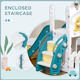 AIYAPLAY Kids Slide 5-in-1 Toddler Playset Basketball Hoop Climber Telescope view 5