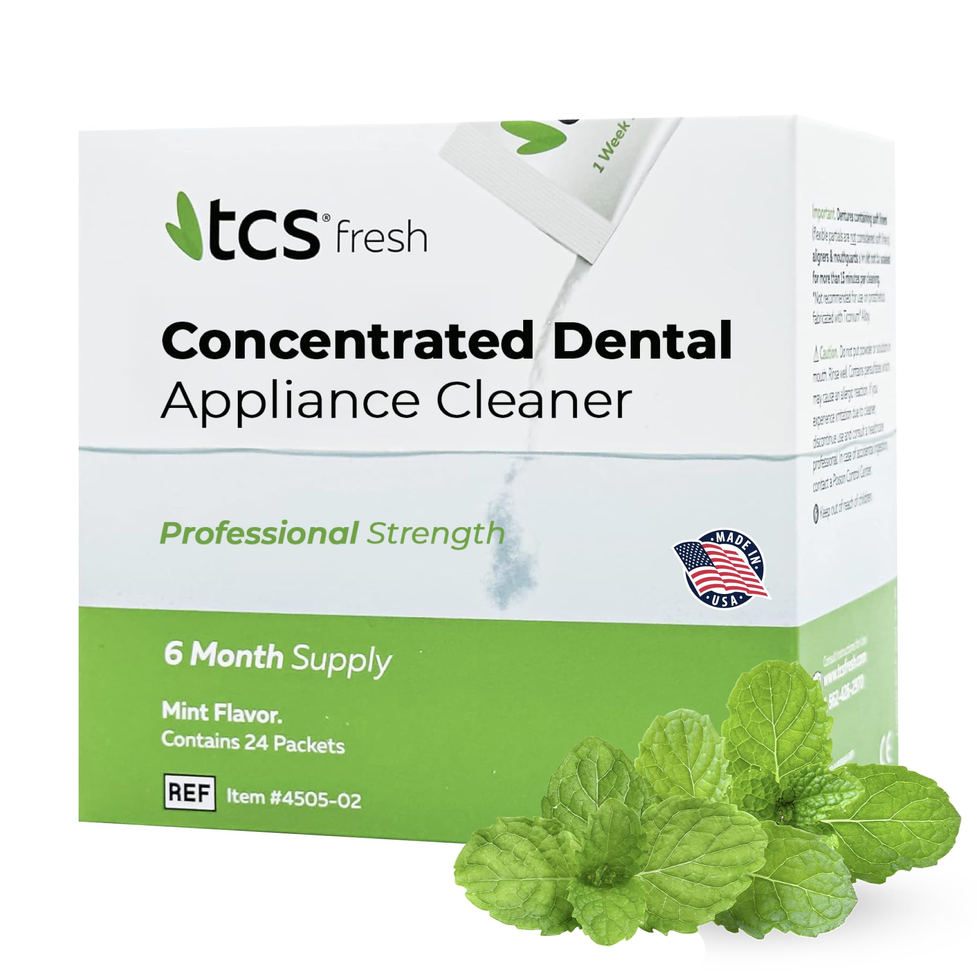TCS Concentrated Cleaner ~ 6 Months Supply for Flexible Dentures, Retainers and Dental Appliances