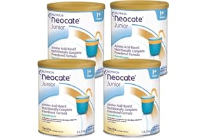 Nutricia Neocate Junior - Hypoallergenic, Dairy-free, Amino Acid-Based Formula for 1+ Years - For Toddlers, Kids & Teens - Powdered Formula - Vanilla - 14.1 oz can (Case of 4)