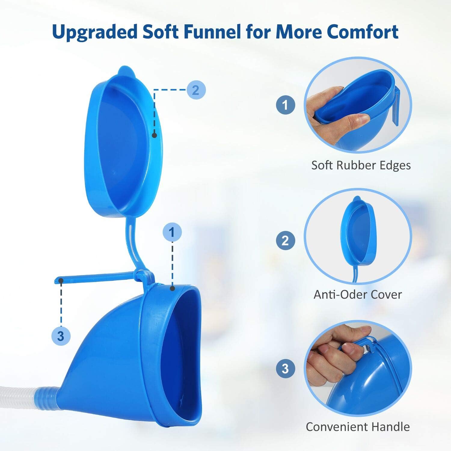 ONEDONE Female Urinal 2000ML Portable Urinal for Women Upgraded Soft Urinal Funnel Bedside Urinal for Hospital Camping Car Travel Bed: Home Improvement
