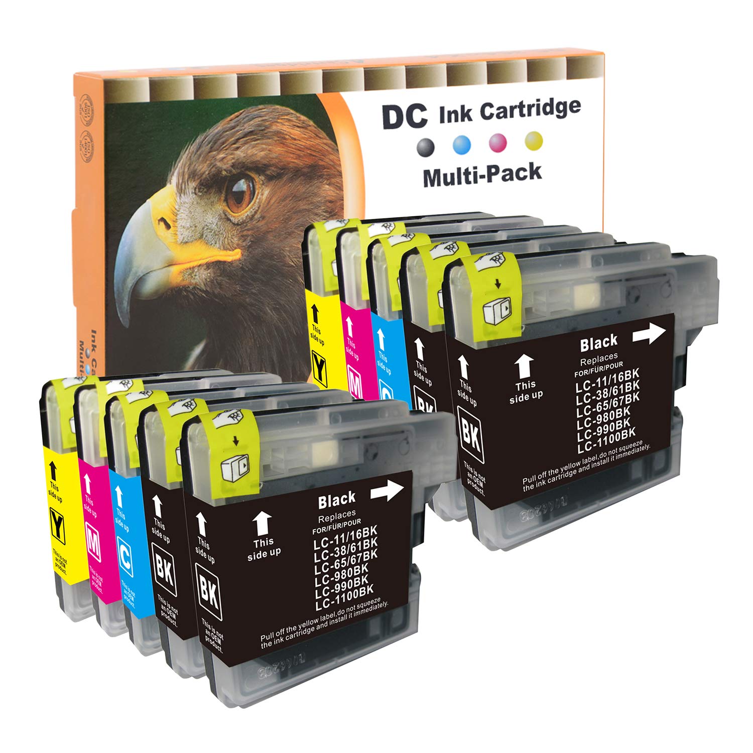 D&C Compatible Ink Cartridge for Brother LC-980/1100 DCP-185C DCP-385C DCP-395CN DCP-585CW DCP-6690CW DCP-J615W DCP-J715W MFC-490CW MFC-5490CN MFC-5895CW MFC-6890CDW MFC-795CW MFC-990CW (10-Pack)