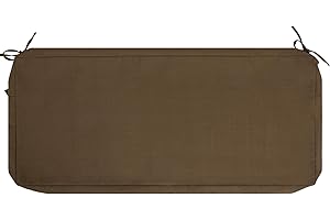 FUNHOME Outdoor Bench Cushion Cover 48 x18 x 3 inch,Water Resistant Cover with Zipper&Ties,Fade-Resistant Slipcover,Patio Porch Swing Cushion Cover Replacement Only,No Insert(Coffee Brown)