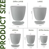 Utopia Home Plastic Planters Grey 5 Pack Multisize Indoor Flower Pots Decorative view 2
