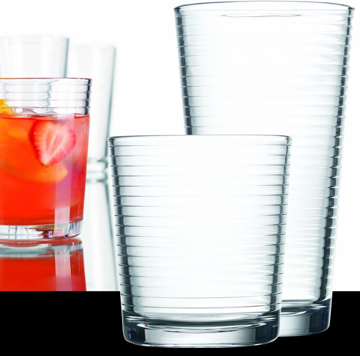 Set of 16 Durable Solar Drinking Glasses Includes 8 Cooler