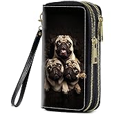 FQTBCEARI Women Large Capacity Wallet PU Leather Double Zipper Clutch Purse for Smart Phone/Card/Coin/Cash