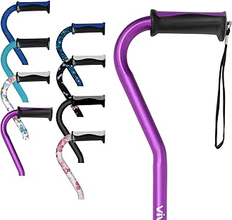 ViveWalking Cane for Women, Men, Elderly - Patented Offset Grip - Lightweight Adjustable Walking Aid with a Non-Slip Tip - Sturdy Balancing Mobility Aid for Seniors