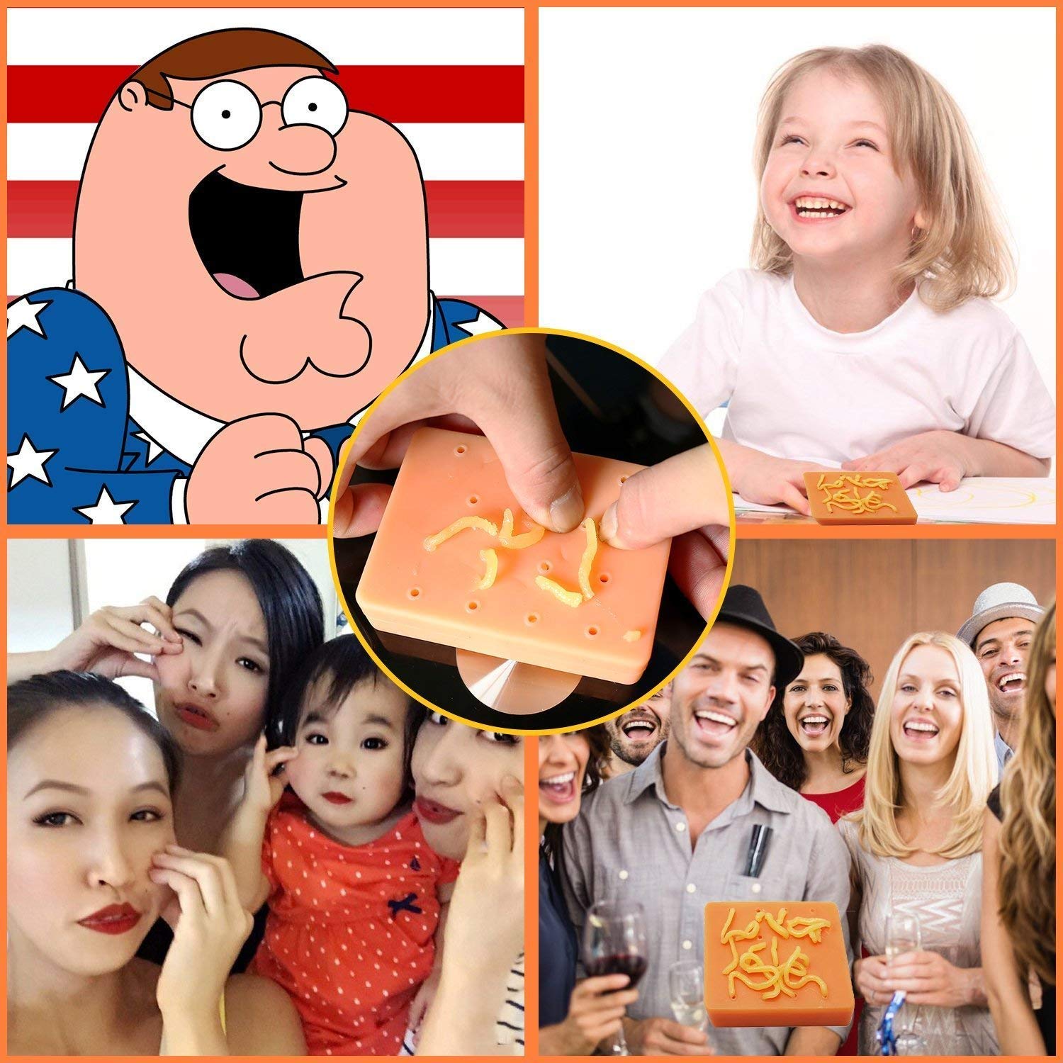 VIEE pimple popping toy,Funny Squeeze Acne Toys Stress Relief Toys Stop Picking Your Face for Kids Teens Adults (Peach Color）