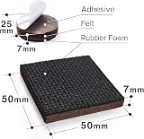 X-Protector Non-Slip Furniture Pads 48 Pcs 32 Round 25mm 16 Square 50mm view 4