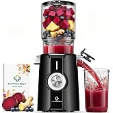LINKChef Cold Press Juicer Machine, 4.53" Whole Fruit Slow Masticating Juicer with Auto Cutting, 200W Quiet Motor &amp; High Juice Yield, Easy Clean Compact Juicer Extractor with Recipe Guide