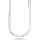 Miabella Solid 925 Sterling Silver Italian 10mm Wide Herringbone Chain Necklace for Women Men, Made in Italy
