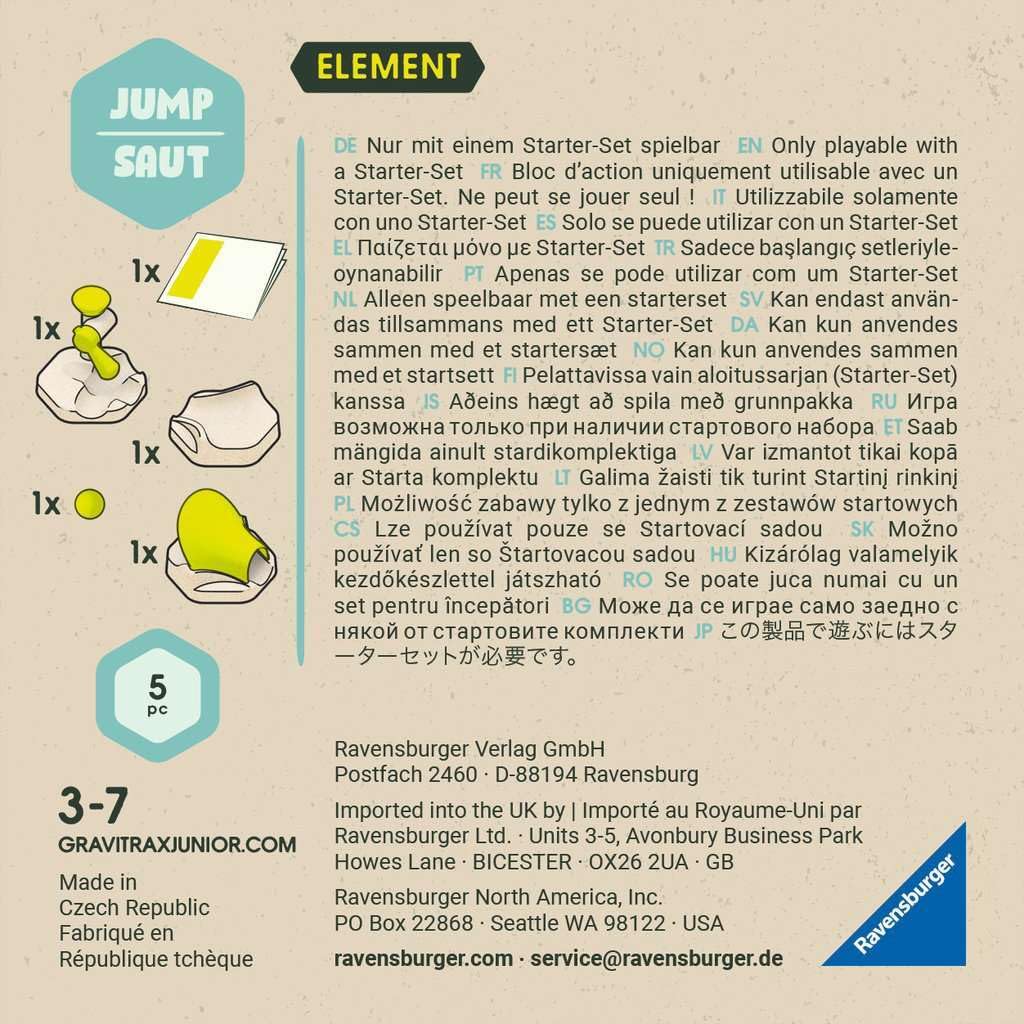 Ravensburger GraviTrax Junior: Jump Element | Encourages Experimentation and Creativity | Globally Recognized Brand | Ideal for Kids Ages 3 and Up