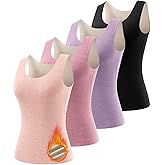 ATTIQOZI Women's Fleece Lined Thermals Underwear Tops Base Layer Tank Top Vest for Cold Weather 4,5Pairs