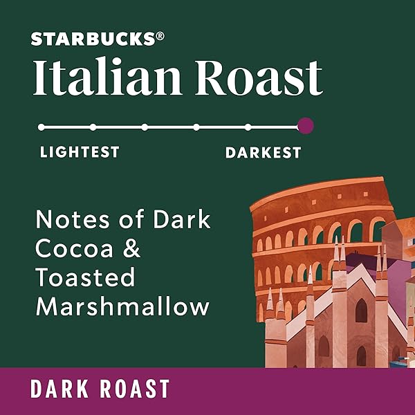 STARBUCKS GROUND COFFEE, DARK ROAST HOT OR ICED COFFEE, ITALIAN ROAST, 12 OZ