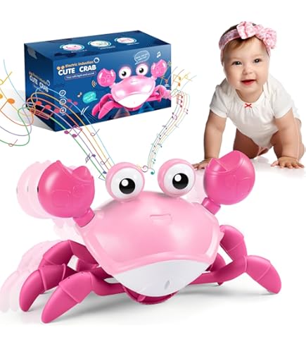 Jouet Interactif Pieuvre Dansante SWTOIPIG - Lumière LED, Musique, Évitement Obstacles - Bleu Ciel
