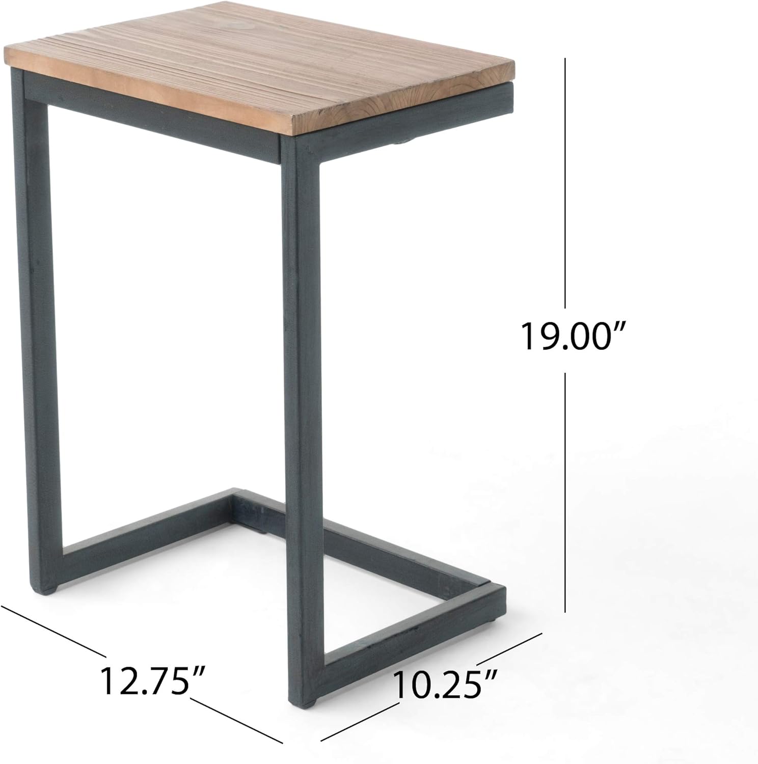 Christopher Knight Home Caspian Outdoor Firwood C Shaped Table, Antique Finish : Garden & Outdoor