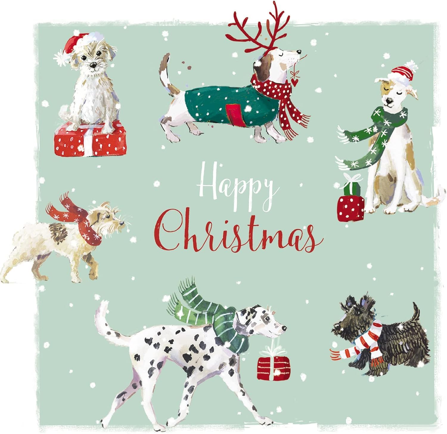 GBCC Charity Christmas Cards Pack of 6 - Charity Christmas Cards with Festive Dogs Design - Eco-Friendly Xmas Cards Multipack with Envelopes