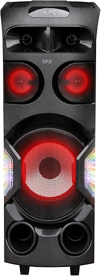 qfx portable bluetooth speaker with mic & disco light