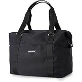 MODISCHEDLER Gym Bag for Women, Oversized Travel Duffel with Trolley Sleeve, Multi-Compartment Workout Bag, Carry-On Weekender Overnight Bag, Personal Item Tote for Travel, Black-Large