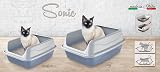 Cat Centre Medium Litter Tray Hooded Dark Grey with Detachable Rim view 5