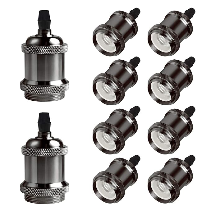 DiCUNO E26 Base Socket, E26/E27 Vintage Edison Pendant Light Adapter
