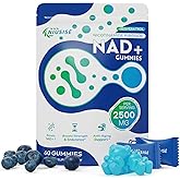 NIUSISE NAD Gummies Sugar Free, NAD+ Supplement with Liposomal Nicotinamide Riboside, Resveratrol, Quercetin, NAD Supplement for Anti-Aging, Energy, Cellular Health, Blueberry Flavor, 60 Gummies