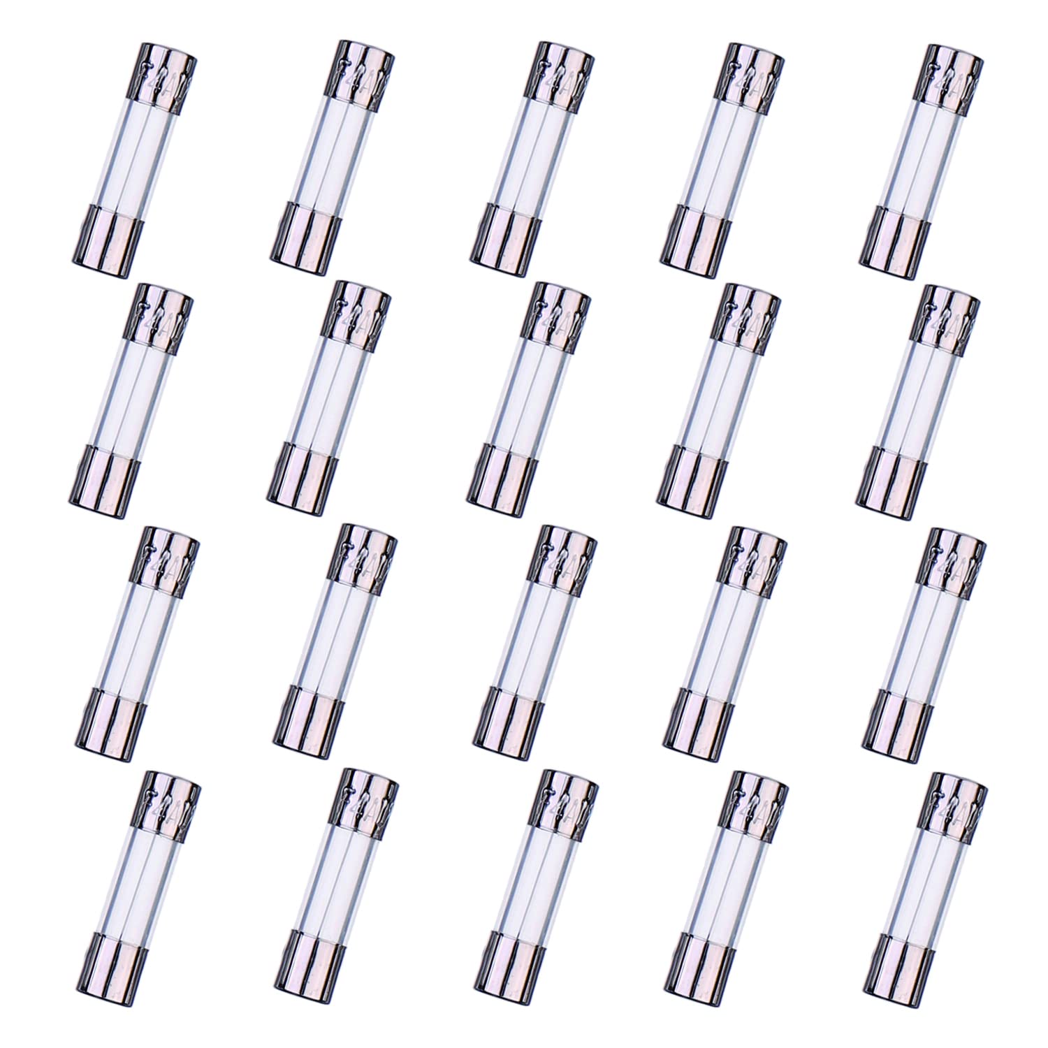 HUAREW F4AL250V 20 Pcs 5x20mm Fast-Blow Glass Fuse 4A 250V 0.2x0.78 inch time delay Fuse(Pack of 20 Pcs)