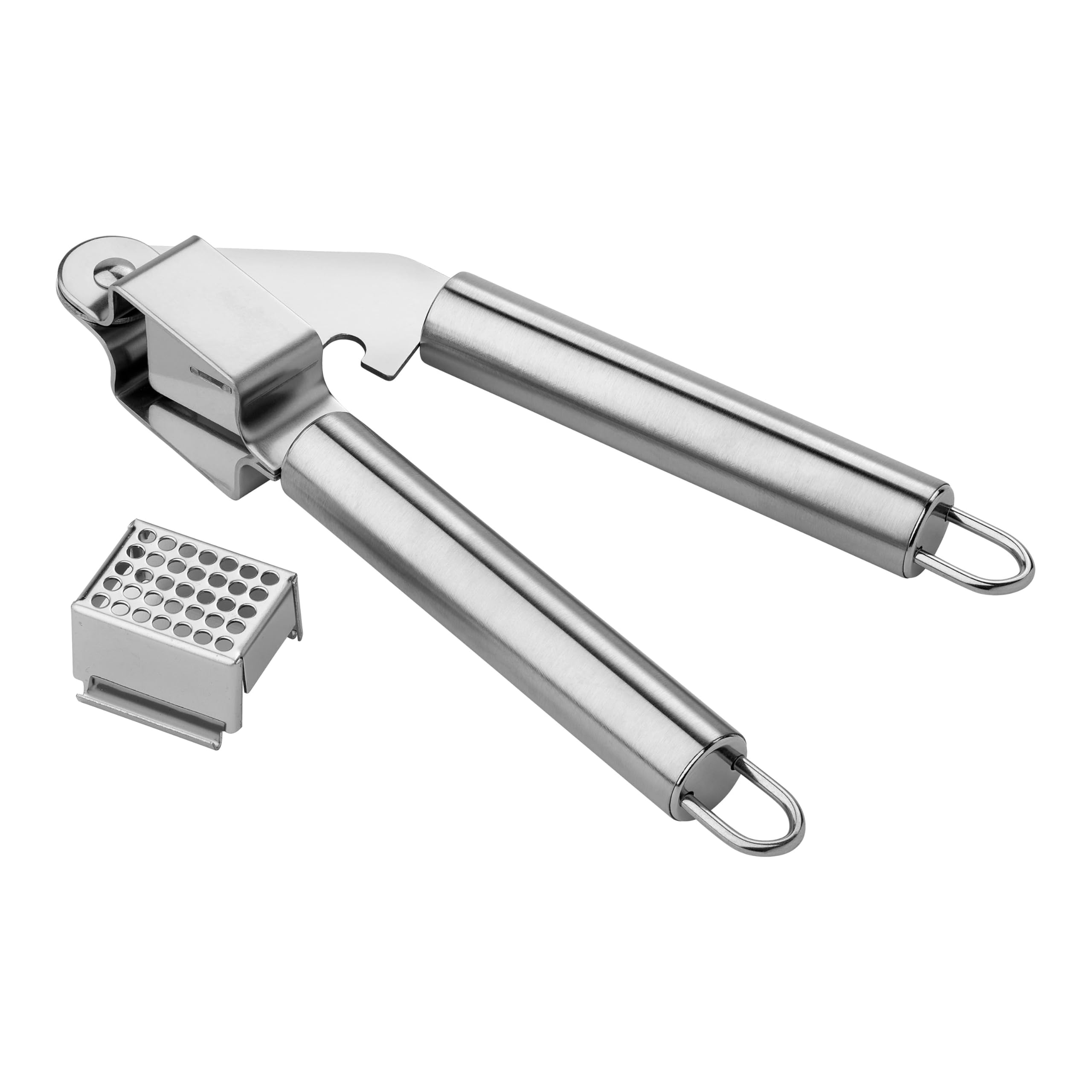 Chef Aid Garlic Press, High Grade Stainless Steel Mincer, Made for Crushing, Peeling and Mincing Garlic, Ginger, Sliced Onion and More with Ease - Dishwasher Safe