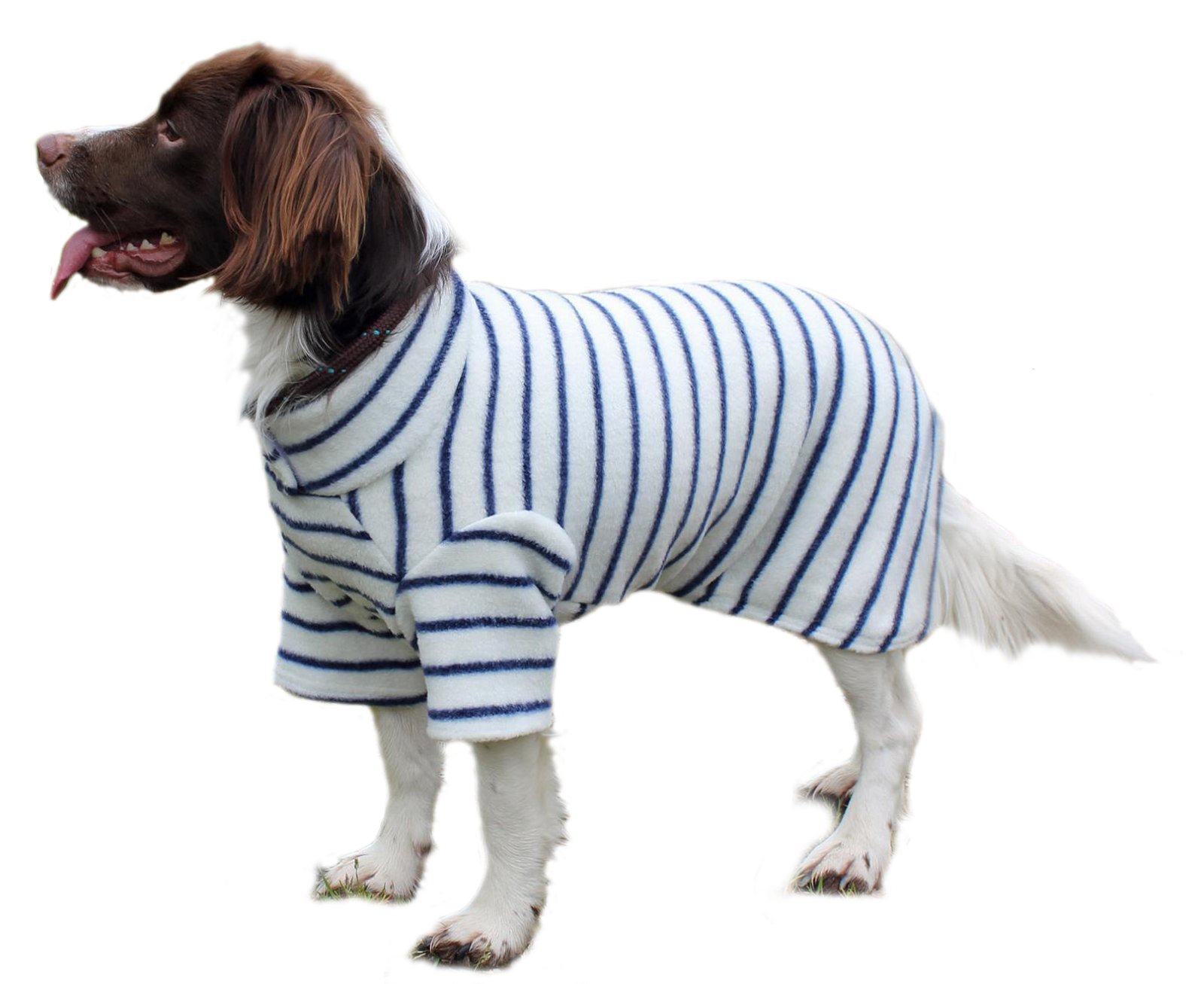 Cosipet Fleece Coat, 8-inch/ 20 cm, Blue Stripe