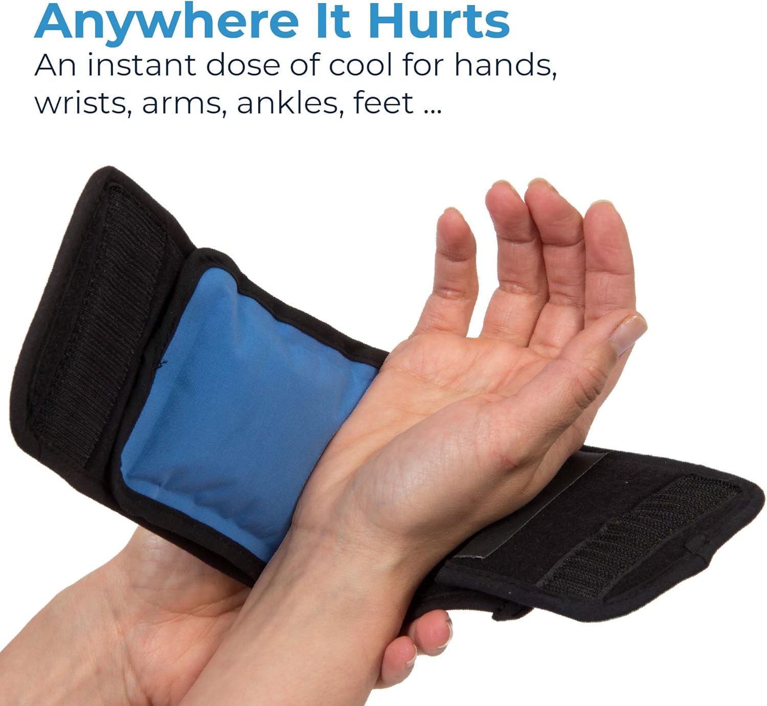 NatraCure Cold Therapy Wrap w/ 20" Strap - 2 Pack (Small Reusable Gel Ice Pack Compress for Injuries and Pain Relief, Hand, Arch of Foot, Wrist, Elbow, Arthritis, Neuropathy) - 715-20 CAT2PK: Health & Personal Care