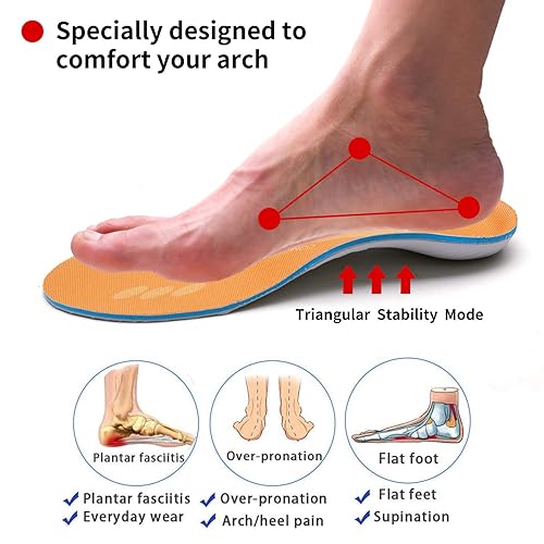 ORHILYA Plantar Fasciitis Pain Relief Men Arch Support Orthotics