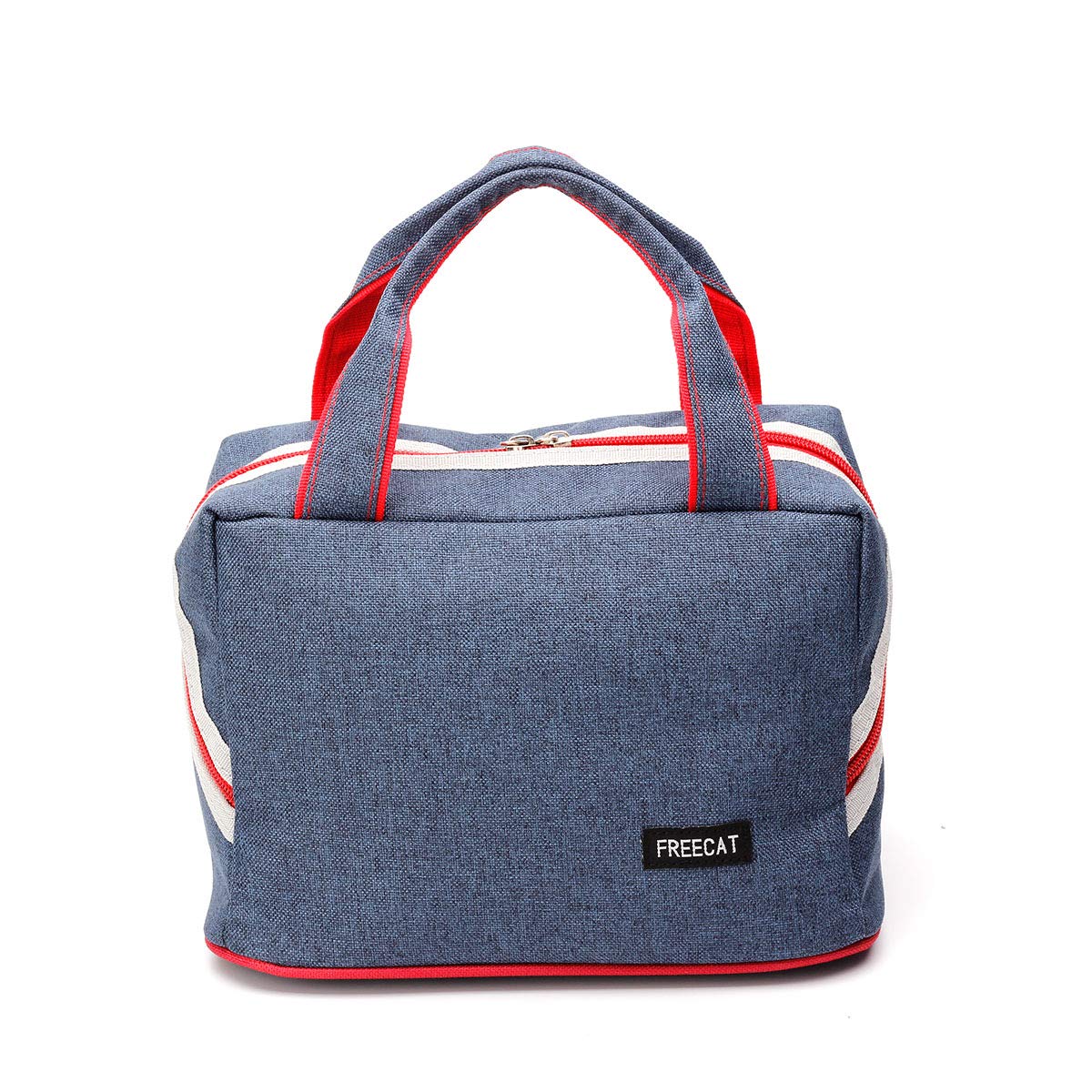 Lunch Bag Insulated Lunch Box Denim Tote Bag Reusable Lunch Containers with Zip Closure Lunch Organizer for Women Men Kids Boys Girls,School Work Office