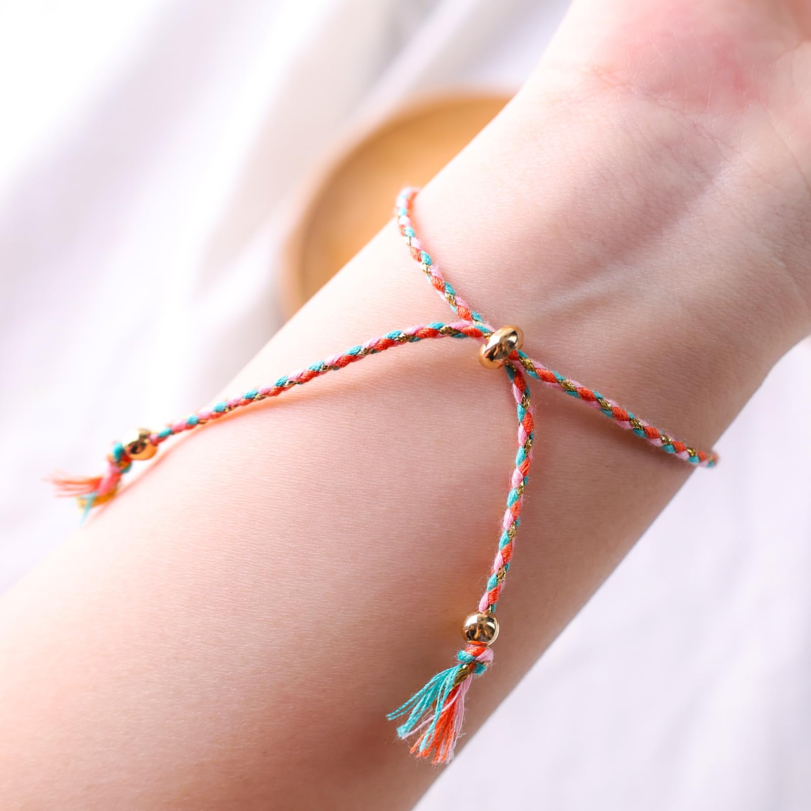 LOVEINUSA 35PCS Woven Wrap Friendship Bracelets, Adjustable Colorful Friendship Bracelets Nepal Style Woven Bracelets Braided Friendship Bracelets for Women Men and Teens Handmade